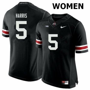 NCAA Ohio State Buckeyes Women's #5 Jaylen Harris Black Nike Football College Jersey OXJ2645MP